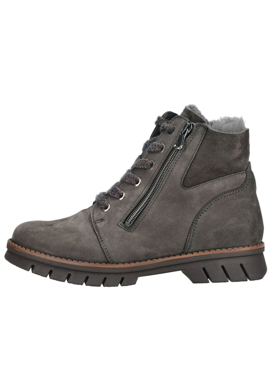 Waldläufer Stiefelette Veloursleder Carbon Warmfutter