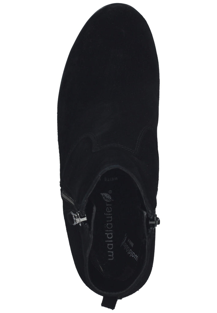 Waldläufer Stiefelette Veloursleder Schwarz Warmfutter