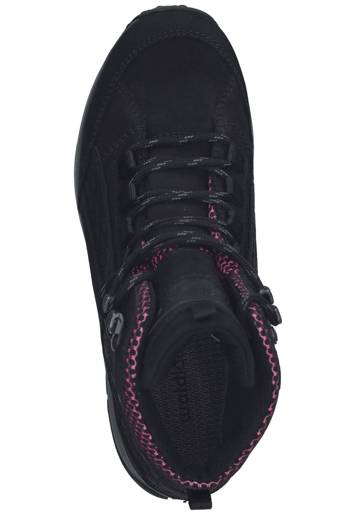 Waldläufer Wanderschuhe Leder/Textil Schwarz/Rosa