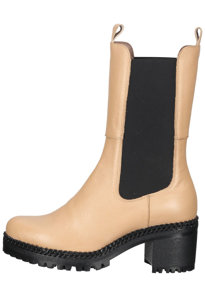 Stiefeletten Wonders Stiefelette Leder Beige/Schwarz